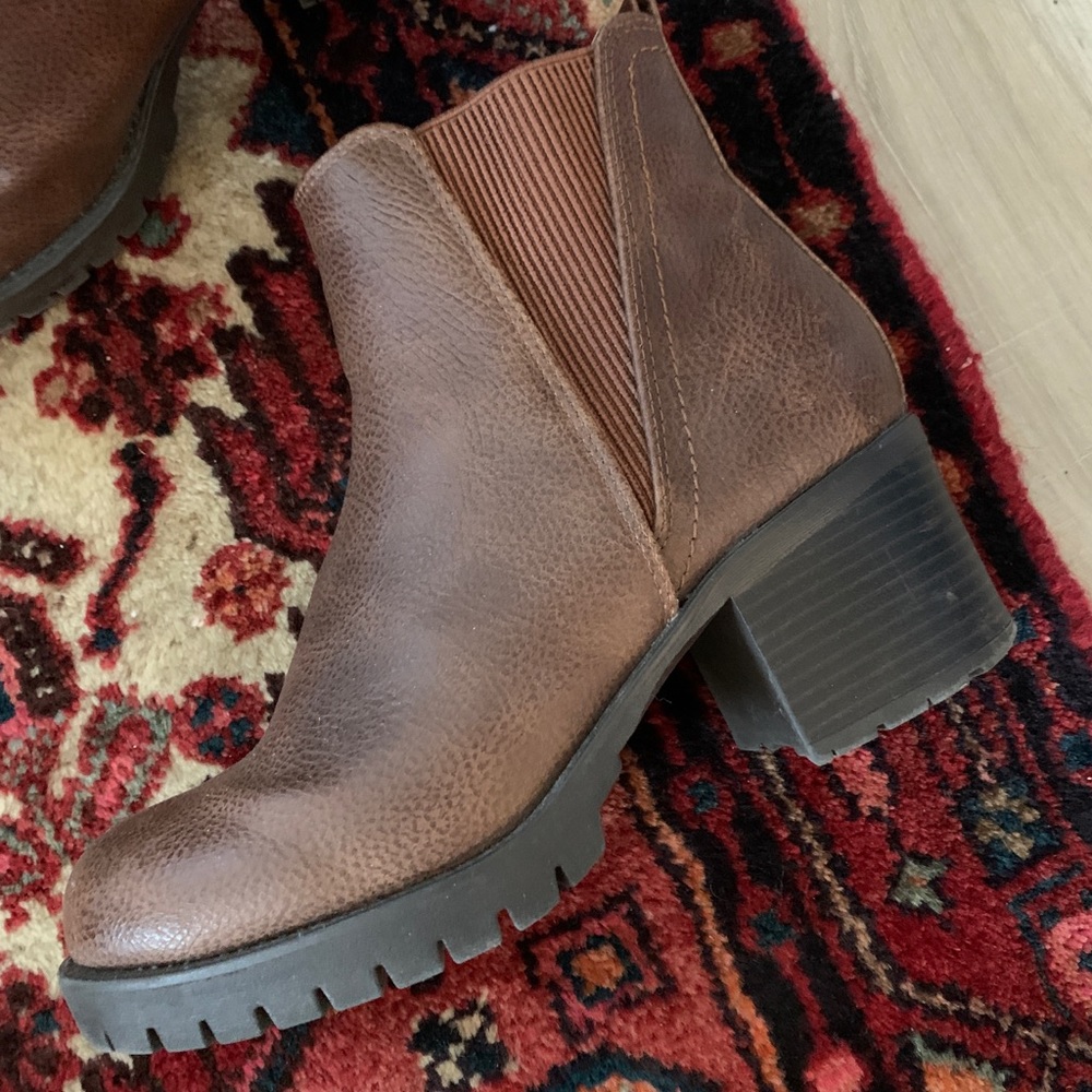 Brown Platform Booties